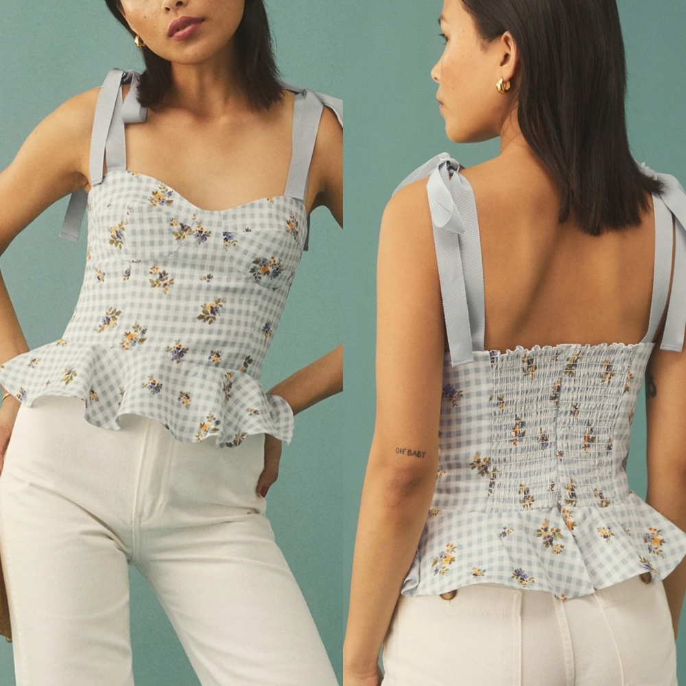Reformation Linen Kassi Top Al Fresco Size 12